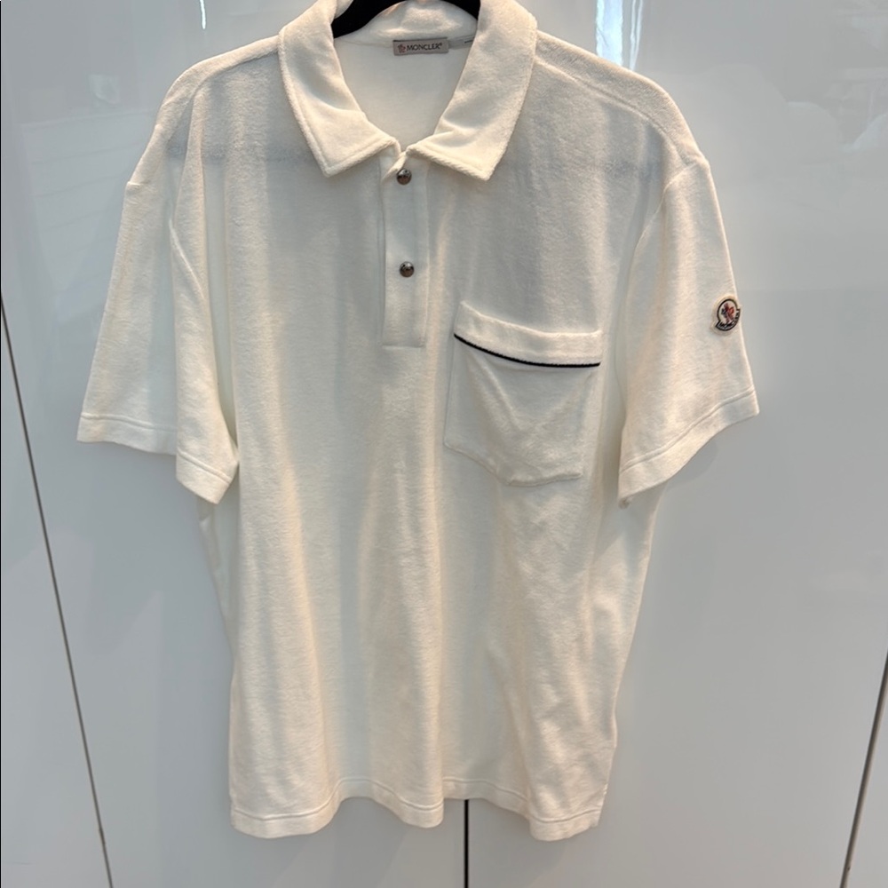 MONCLER BNWT Terry White Polo Shirt